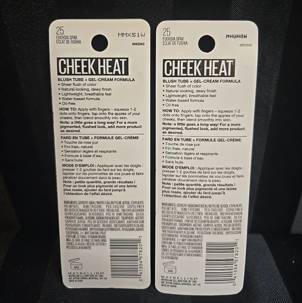 2pc Lot Maybelline Cheek Heat Gel Cream Blush #25 Fuchsia Spark - Picture 2 of 2
